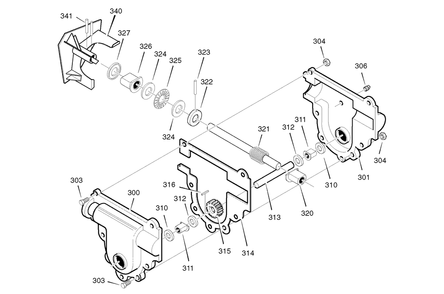Gear Case Diagram and Parts List for 6240810X85-18-2857-28 2007 Briggs and Stratton Snow Blower